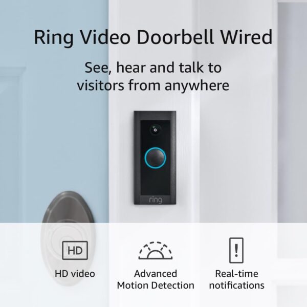 Ring Video Doorbell Wired | Use Two-Way Talk, advanced motion detection - Image 2