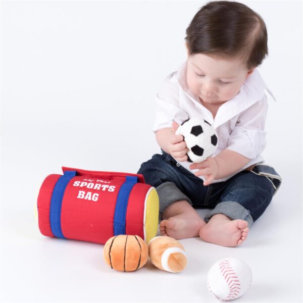 Baby GUND My First Sports Bag Stuffed Plush Playset, Baby Gift Toys for Boys and Girls Ages 1 & Up, 5 Piece, 8" - Image 2