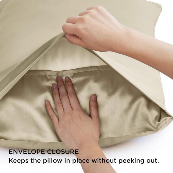 Satin Pillow Cases Set of 2 with Envelope Closure