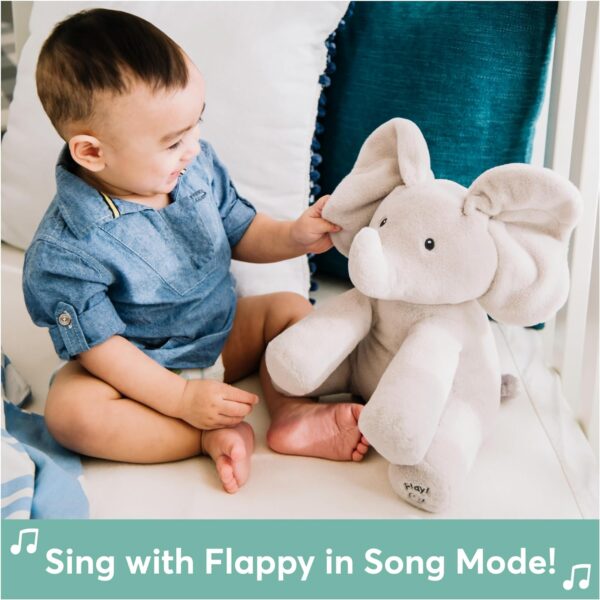 GUND Baby Animated Flappy The Elephant Plush, Singing Stuffed Animal Baby Toy for Ages 0 and Up, Gray, 12" - Image 3