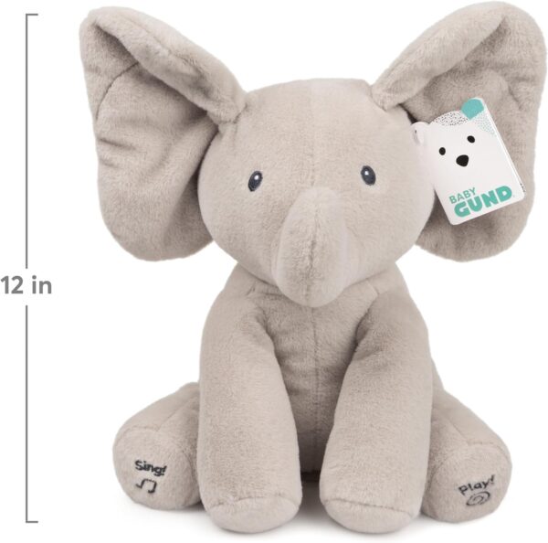 GUND Baby Animated Flappy The Elephant Plush, Singing Stuffed Animal Baby Toy for Ages 0 and Up, Gray, 12" - Image 6