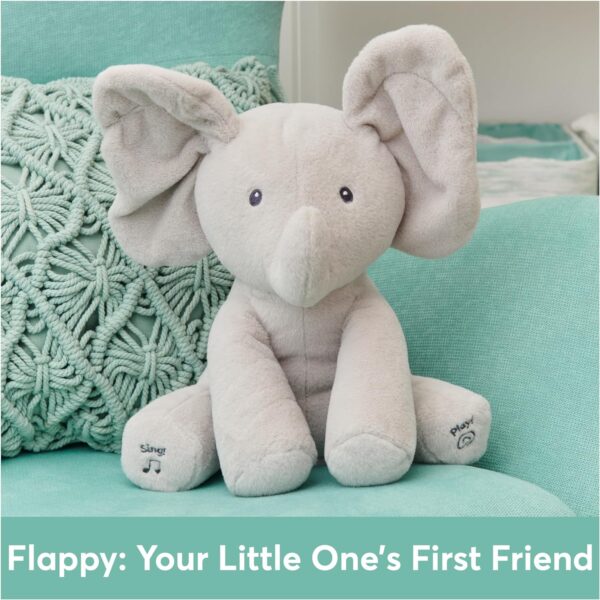 GUND Baby Animated Flappy The Elephant Plush, Singing Stuffed Animal Baby Toy for Ages 0 and Up, Gray, 12" - Image 7