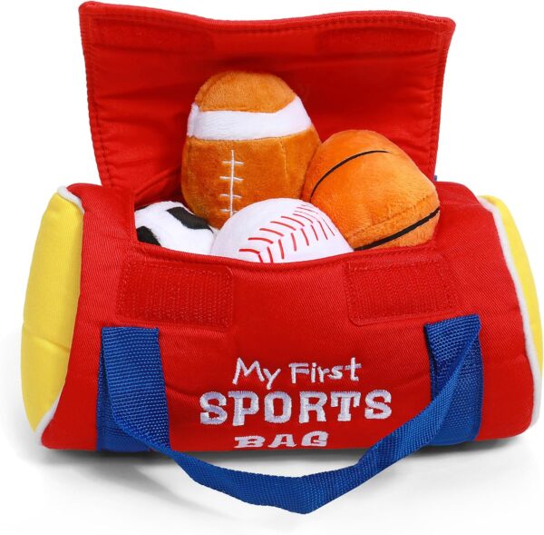 Baby GUND My First Sports Bag Stuffed Plush Playset, Baby Gift Toys for Boys and Girls Ages 1 & Up, 5 Piece, 8" - Image 7