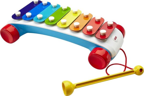 Fisher-Price Toddler Pull Toy, Classic Xylophone Pretend Musical Instrument with Mallet and Rolling Wheels for Ages 18+ Months - Image 4