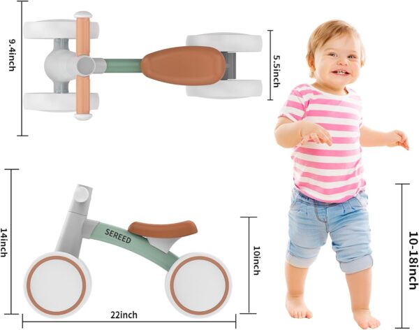 SEREED Baby Balance Bike for 1 Year Old Boys Girls 12-24 Month Toddler Balance Bike, 4 Wheels Toddler First Bike, First Birthday Gifts - Image 5