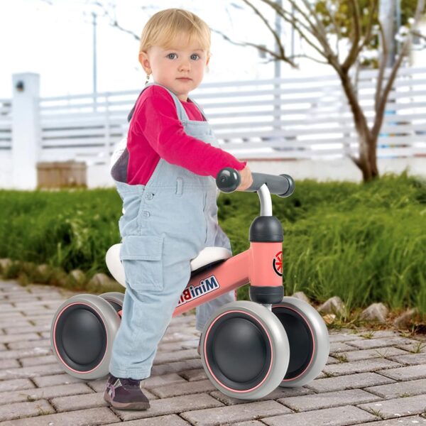 Baby Balance Bikes for 1 Year Old Boy Girl, Best First Birthday Gifts for Toddler from Standing to Running, Riding Toys for 1+ Years Old, No Pedal Infant 4 Wheels Baby Bicycle - Image 3