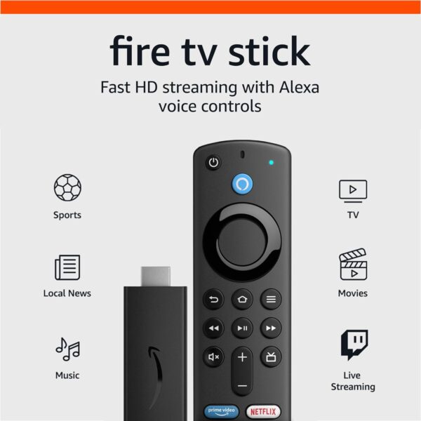 Amazon Fire TV Stick, HD, sharp picture quality, fast streaming, free & live TV, Alexa Voice Remote with TV controls - Image 6