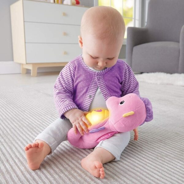 Fisher-Price Musical Baby Toy, Soothe & Glow Seahorse, Plush Sound Machine with Lights & Volume Control for Newborns, Pink - Image 6