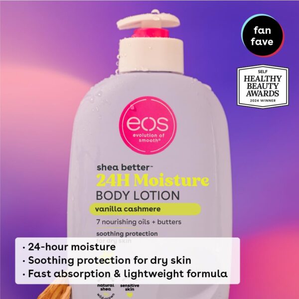 eos Shea Better Body Lotion- Vanilla Cashmere, 24-Hour Moisture Skin Care, Lightweight & Non-Greasy, Made with Natural Shea, Vegan, 16 fl oz - Image 5