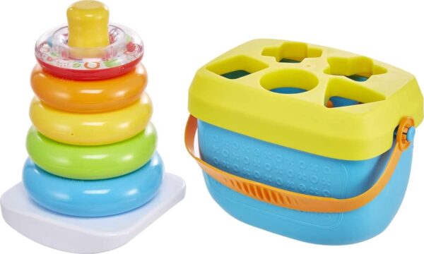 Fisher-Price Infant Gift Set with Baby’s First Blocks (10 Shapes) and Rock-a-Stack Ring Stacking Toy for Ages 6+ Months (Amazon Exclusive) - Image 14