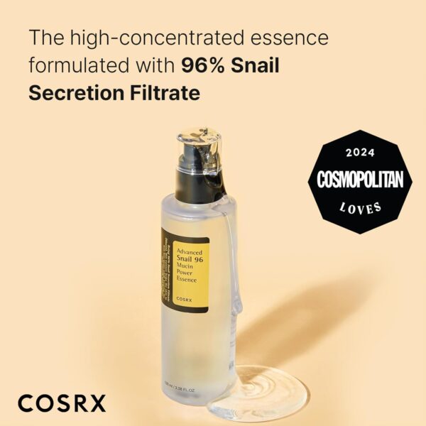 COSRX Snail Mucin 96% Power Repairing Essence 3.38 fl.oz 100ml, Hydrating Serum for Face with Snail Secretion Filtrate for Dull Skin & Fine Lines, Korean Skincare - Image 2