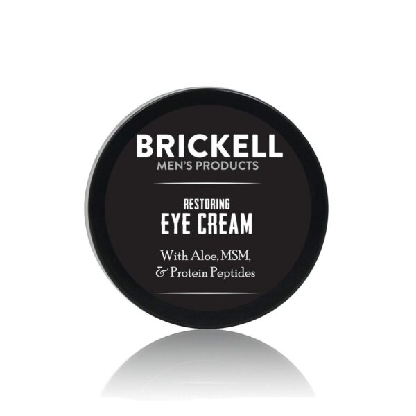 Brickell Men's Restoring Under Eye Cream for Men, Natural and Organic Anti Aging Eye Balm To Reduce Puffiness, Wrinkles, Dark Circles, Crows Feet and Under Eye Bags, 0.5 Ounce, Unscented