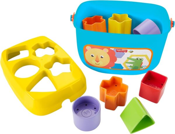 Fisher-Price Infant Gift Set with Baby’s First Blocks (10 Shapes) and Rock-a-Stack Ring Stacking Toy for Ages 6+ Months (Amazon Exclusive) - Image 9