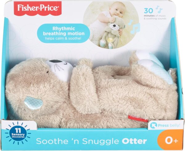 Fisher-Price Baby Toy Soothe 'n Snuggle Otter Portable Plush Sound Machine with Music Lights & Breathing Motion for Newborns 0+ Months - Image 4