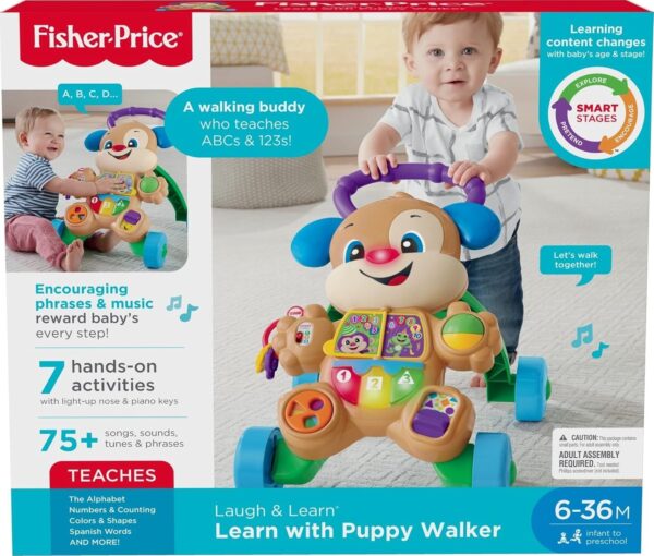 Fisher-Price Baby Toy Laugh & Learn Smart Stages Learn with Puppy Walker with Music Lights & Activities for Infants Ages 6+ Months - Image 6