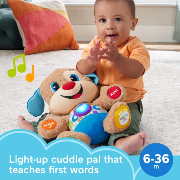 Fisher-Price Baby & Toddler Toy Laugh & Learn Smart Stages Puppy Musical Plush with Lights & Phrases for Infants Ages 6+ Months - Image 6