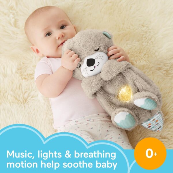 Fisher-Price Baby Toy Soothe 'n Snuggle Otter Portable Plush Sound Machine with Music Lights & Breathing Motion for Newborns 0+ Months - Image 6