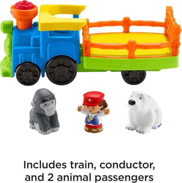 Fisher-Price Little People Toddler Toy Train Choo-Choo Zoo with Music Sounds and 3 Figures for Pretend Play Ages 1+ Years - Image 13