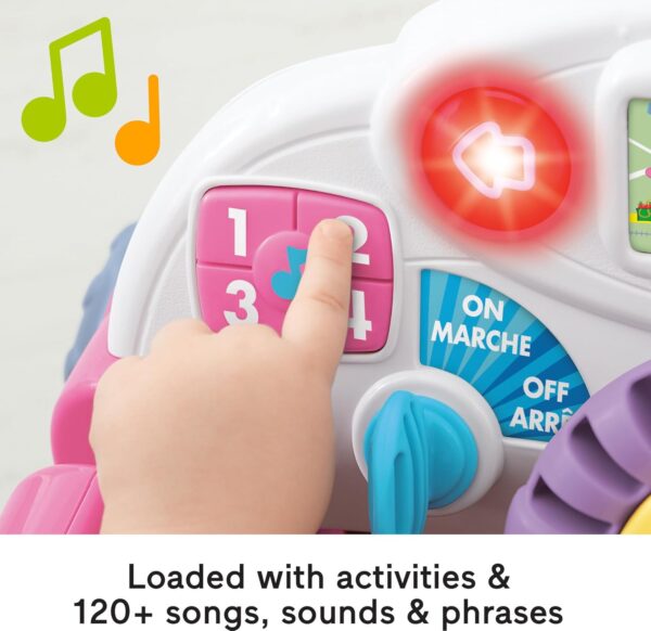 Fisher-Price Baby Learning Toy Laugh & Learn Crawl Around Car Activity Center with Smart Stages for Infants Ages 6+ Months, Pink (Amazon Exclusive) - Image 4