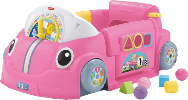 Fisher-Price Baby Learning Toy Laugh & Learn Crawl Around Car Activity Center with Smart Stages for Infants Ages 6+ Months, Pink (Amazon Exclusive) - Image 6