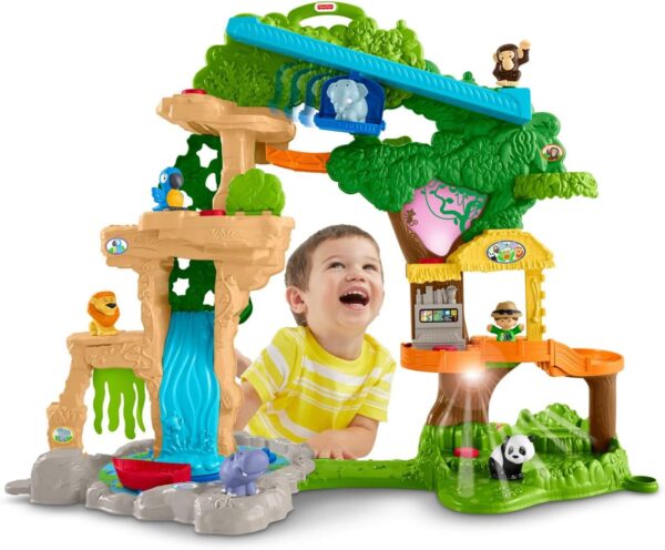 Fisher-Price Little People Toddler Toy Share & Care Safari 2-Ft Tall Playset with Lights Sounds & 7 Figures for Pretend Play Ages 1+ years - Image 17