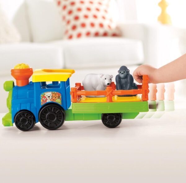 Fisher-Price Little People Toddler Toy Train Choo-Choo Zoo with Music Sounds and 3 Figures for Pretend Play Ages 1+ Years - Image 6