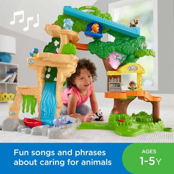 Fisher-Price Little People Toddler Toy Share & Care Safari 2-Ft Tall Playset with Lights Sounds & 7 Figures for Pretend Play Ages 1+ years - Image 6