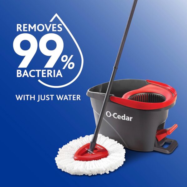 O-Cedar EasyWring Microfiber Spin Mop & Bucket Floor Cleaning System - Image 2