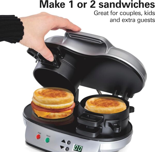 Hamilton Beach Dual Breakfast Sandwich Maker with Timer - Image 2