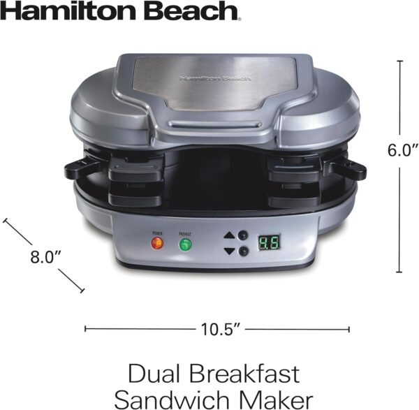 Hamilton Beach Dual Breakfast Sandwich Maker with Timer - Image 9