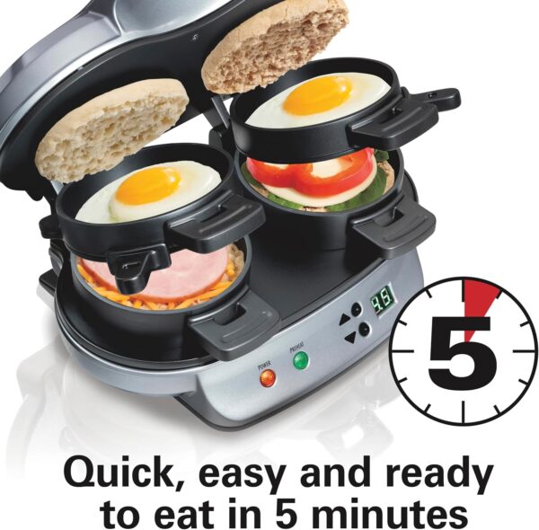 Hamilton Beach Dual Breakfast Sandwich Maker with Timer - Image 5