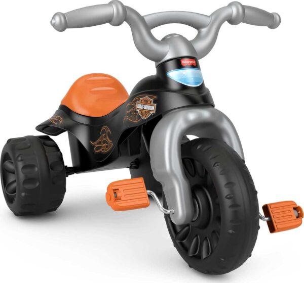 Fisher-Price Harley-Davidson Toddler Tricycle Tough Trike Toy Bike with Handlebar Grips