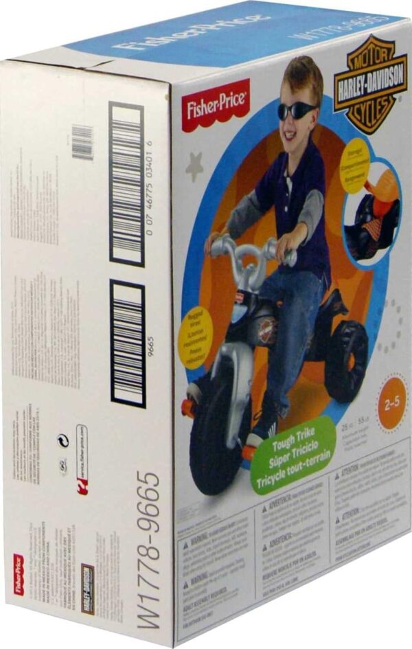 Fisher-Price Harley-Davidson Toddler Tricycle Tough Trike Toy Bike with Handlebar Grips - Image 3