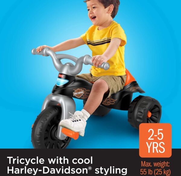 Fisher-Price Harley-Davidson Toddler Tricycle Tough Trike Toy Bike with Handlebar Grips - Image 5