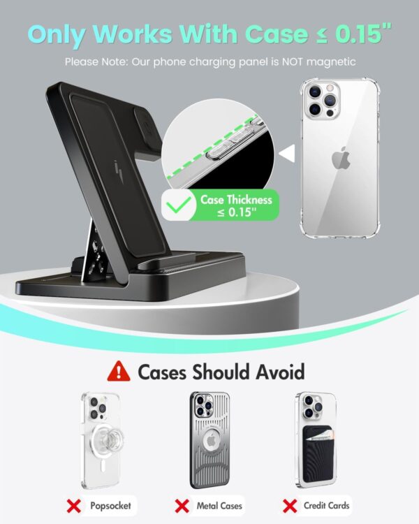 Wireless Charger iPhone Charging Station: 3 in 1 Charger Stand Multiple Devices for Apple - Image 4