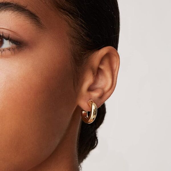 Trendy Gold Hoop Earrings - Image 2