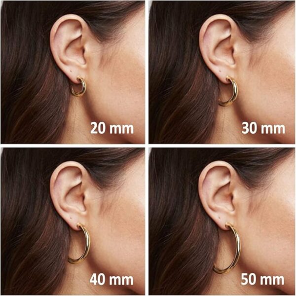 Trendy Gold Hoop Earrings - Image 3